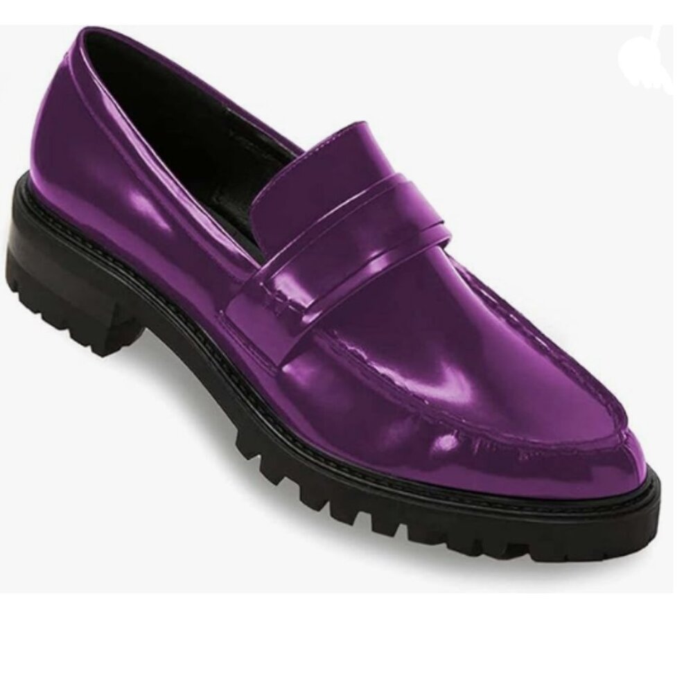 Purple Chunky Patent Oxfords
